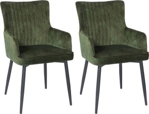 24Designs Jacob Eetkamerstoel – Set Van 2 – Velvet Groen