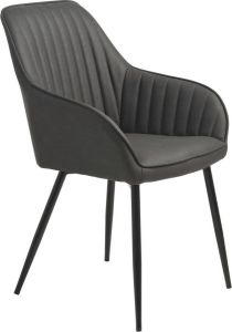 24Designs Kelvin Stoel Set Van 2 Kunstleer Donkergrijs