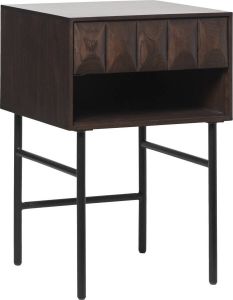 24Designs Lativa Bijzettafel L46 X B46 X H70 Cm Eiken Donkerbruin