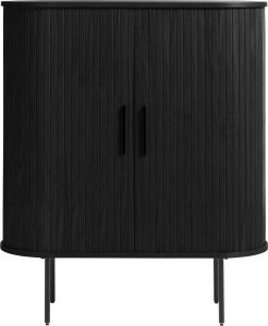 24Designs Merle Kast B100 X D40 X H118 Cm Eiken Zwart
