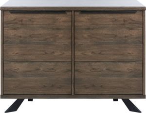 24Designs Ottowa Dressoir B114 X D45 X H85 Cm Donker Gerookt Eikenhout