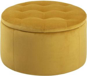 24Designs Rakel Poef Velvet Geel