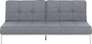 24Designs Slaapbank Morten Stof Grijs Chromen Poten