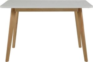 24Designs Tafel Ella L120 X B80 X H75.5 Cm Wit Tafelblad Houten Poten
