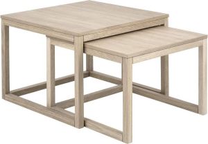 24Designs Woodie Salontafel Set 70x70x50 Eiken White Wash