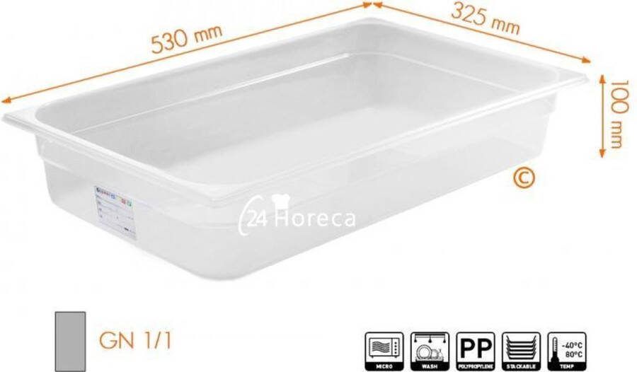 Hendi Gastronorm container luchtdicht 12L transparant 530x325x100mm