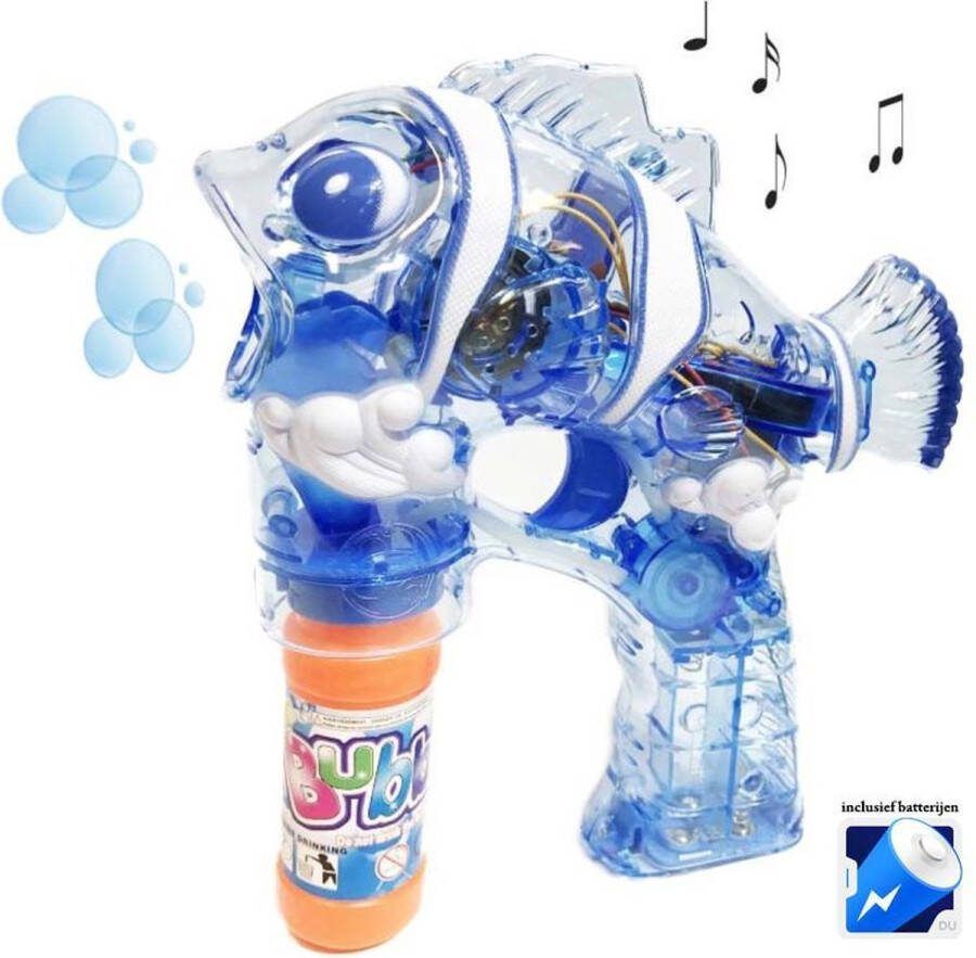 24winkelen Bellenblaas pistool Fish -speelgoed bellenblaas |bubble gun (blauw) + batterijen