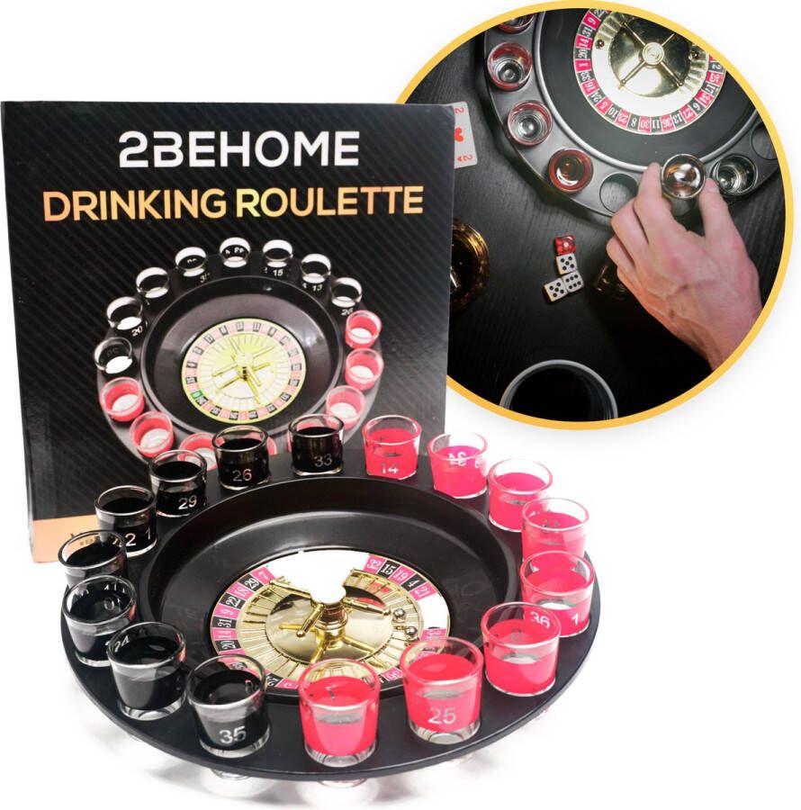 2BEHOME Drankspel Roulette Drank spelletjes Drankspel Voor Volwassenen Drinking Game Roulette Drank Roulette Ook geschikt als Kerst Sinterklaas cadeau voor man en vrouw Cadeautjes