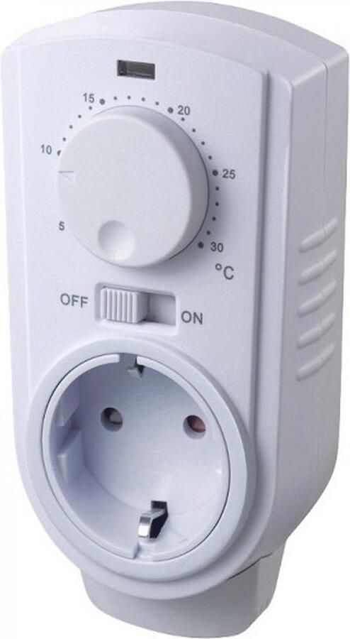 2Heat Super eenvoudige analoge stekker stopcontact thermostaat elektronisch mechanisch en geschikt voor verwarmen of koelen SCHLOSS(randaarde met externe sensor)