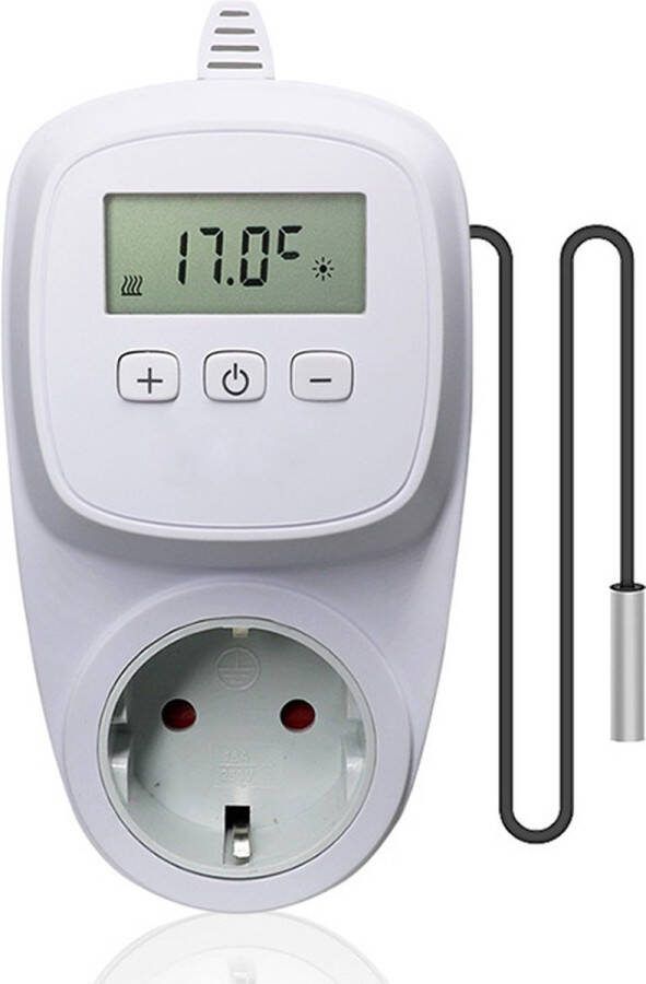 2Heat stekker stopcontact thermostaat pompschakelaar met externe en ruimte sensor TC500 GS met Randaarde