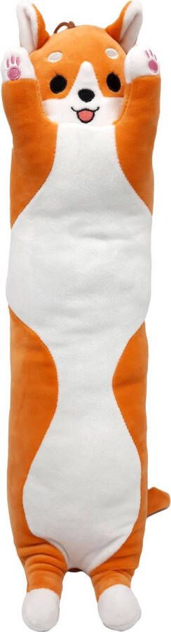 2iX Kawaii Kussen Lange Knuffel Kat Knuffelkussen Kinderen & Volwassenen Pluche 54 cm (oranje)