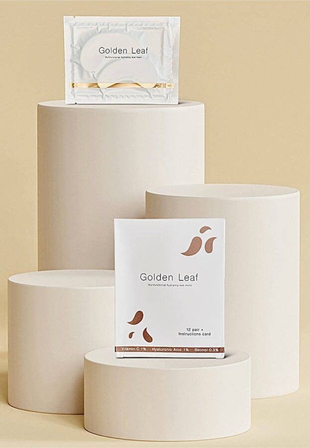 2U Products Golden Leaf Oogmasker wallen 24 stuks (12 paar) Collageen Eye Oog Patches Pads Multifunctioneel Hydraterend Gezichtsmasker donkere kringen