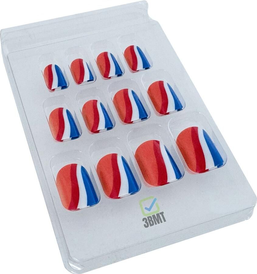 3 BMT 3BMT Koningsdag Accessoires Oranje en Rood wit blauwe Kunstnagels Oranje Accessoires voor vrouw