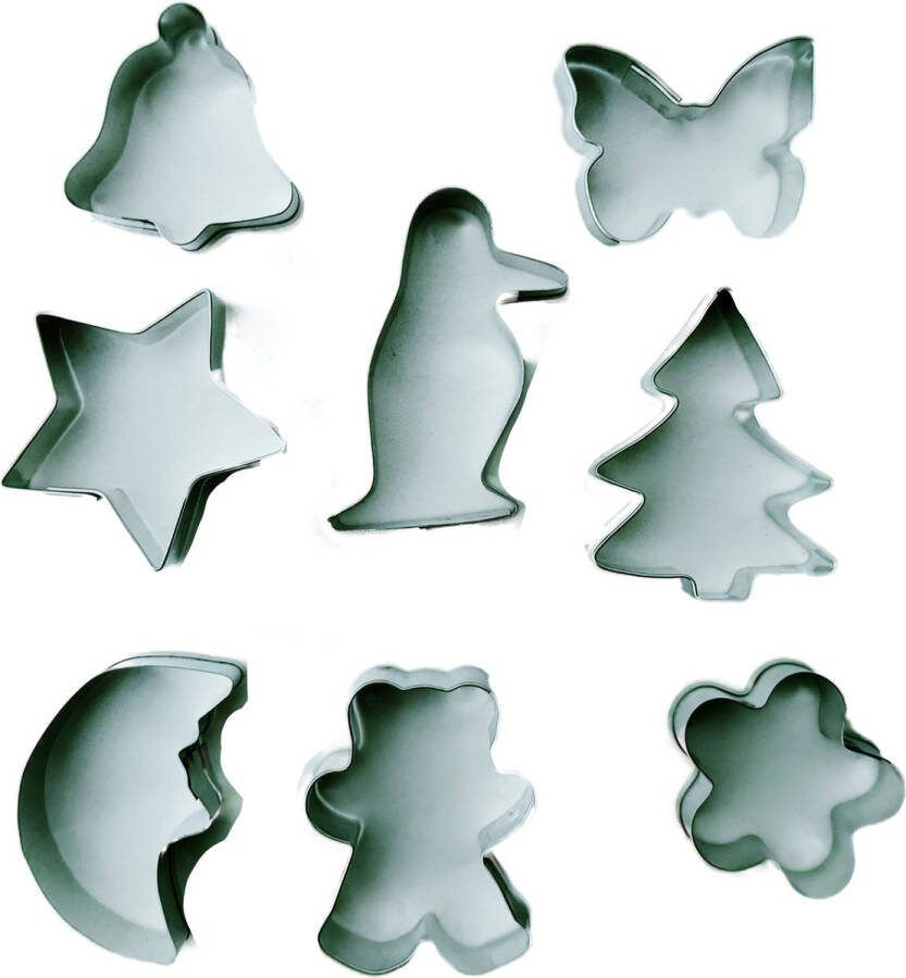 3 BMT 3BMT Koekjes Uitstekers Uitsteekvormpjes Koekjes Dieren en Kerst set van 8
