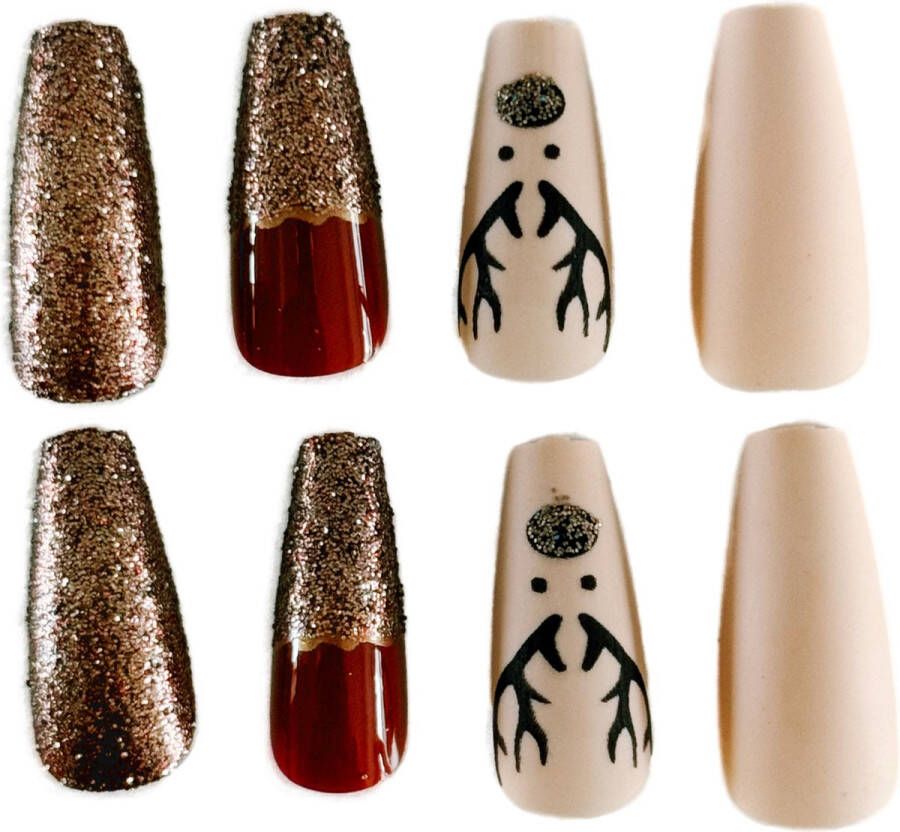 3 BMT 3BMT Nagelstickers Kerst Plaknagels voor Kerst Kunstnagels set van 24 stuks