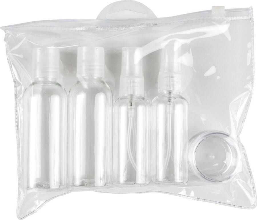 3 BMT 3BMT Reisflesjes Set Handbagage Set van 5 Formaten met Spray in Handige Toilettas