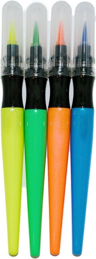 3 BMT 3BMT Verfstiften 4 Paintmarkers set van 4 Penseelpennen Geel groen oranje en blauw