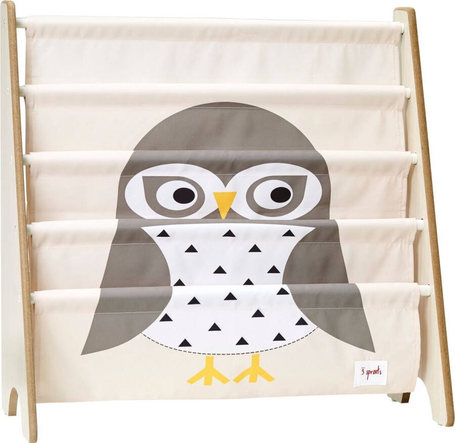 3 Sprouts Book Rack Gray Owl