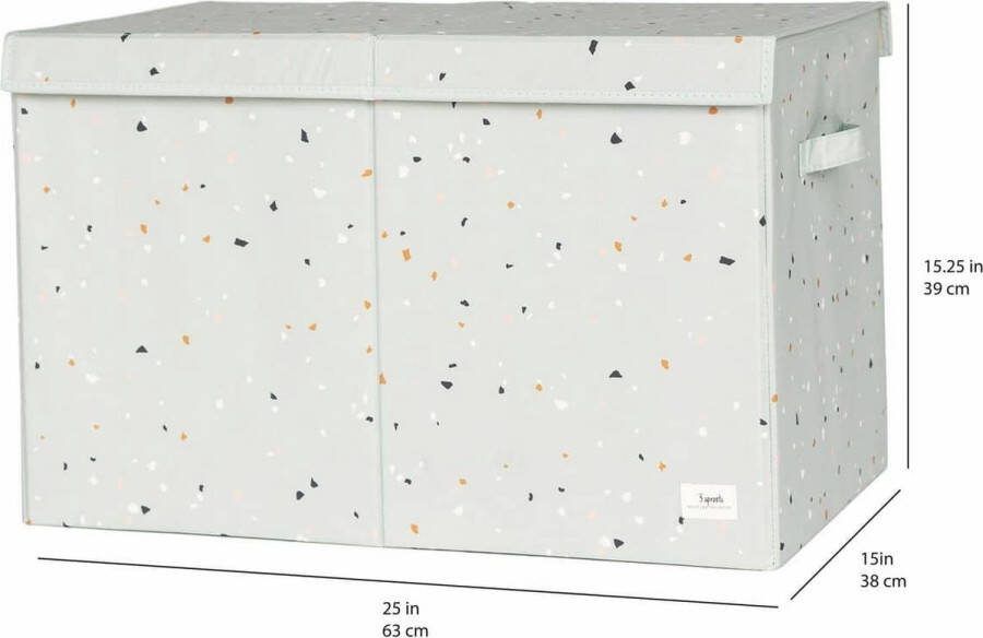 3 Sprouts Speelgoedkist Terrazzo Mint Groen