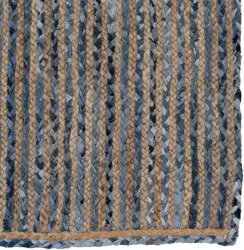 3198 Tapijt 290 x 200 cm Natuurlijk Blauw Katoen Jute