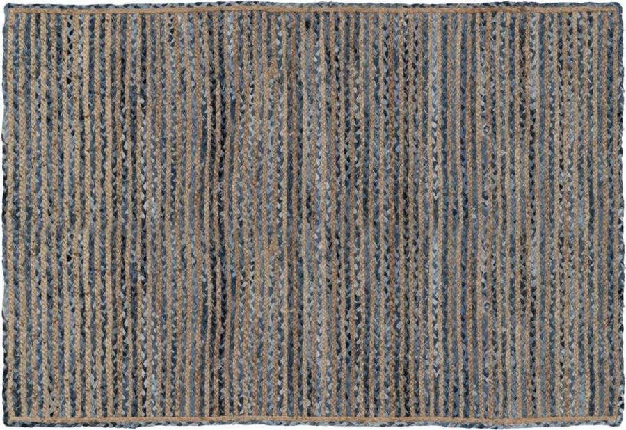 3198 Tapijt Natuurlijk Blauw Katoen Jute 230 x 160 cm