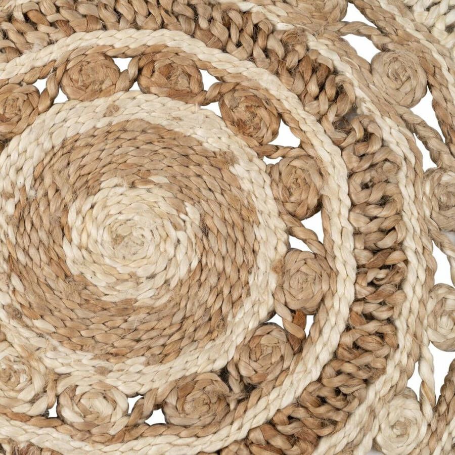 3198 Tapijt Natuurlijk Wit Jute 120 x 120 cm