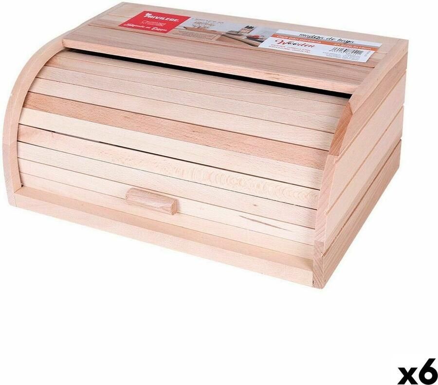 3623 Broodmand Quttin Meubel Rolluik Hout 37 5 x 26 5 x 16 cm (6 Stuks)