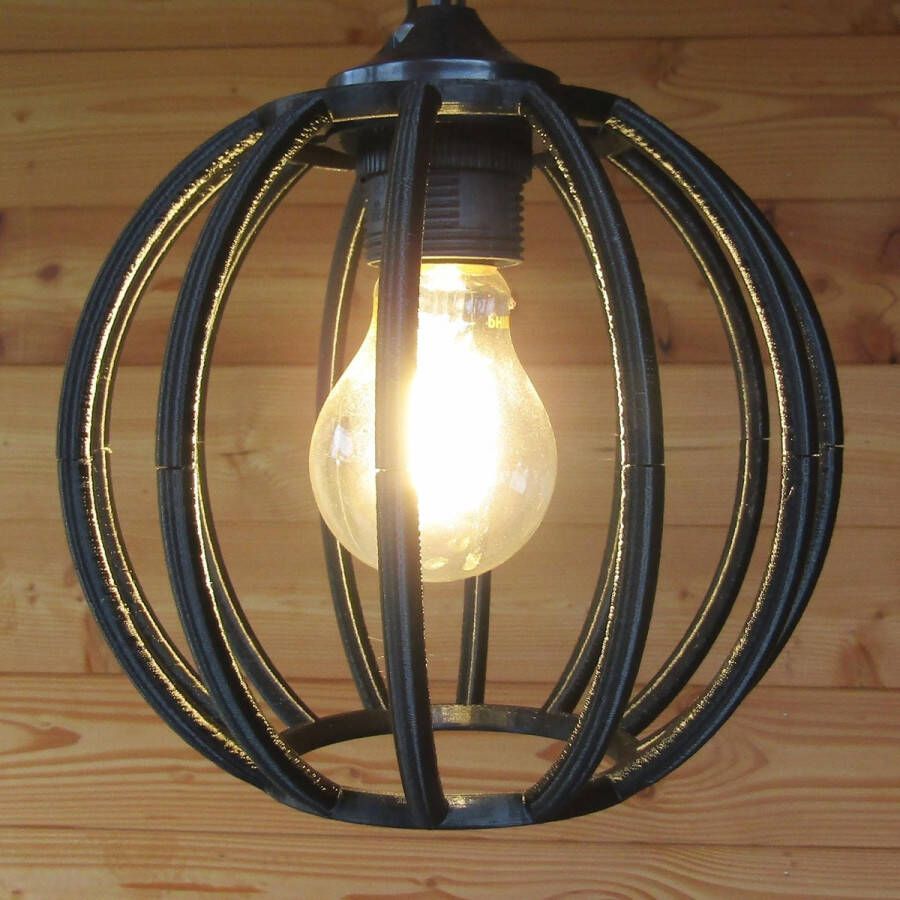 3D-Lampen.nl The Sphere Hanglamp Lampenkap Ø 19 cm Zwart E27 Industrieel Modern Biodegradable