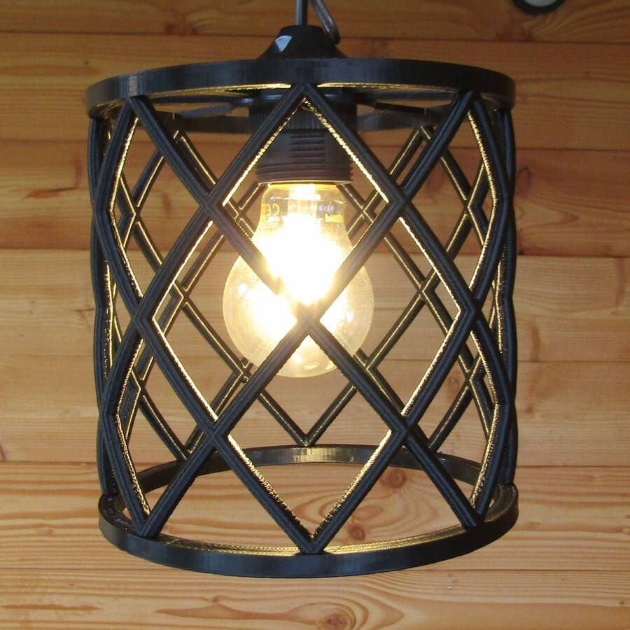 3D-Lampen.nl The Swirl Hanglamp Lampenkap Ø 17 cm Zwart E27 Industrieel Modern Biodegradable
