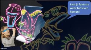 3D O'MAGIC DRAWING BOARD KINDERTABLET 3D LICHTGEVEND TEKENBORD KINDEREN DINO CADEAUTIP 3D GLOW IN THE DARK DRAWING BOARD
