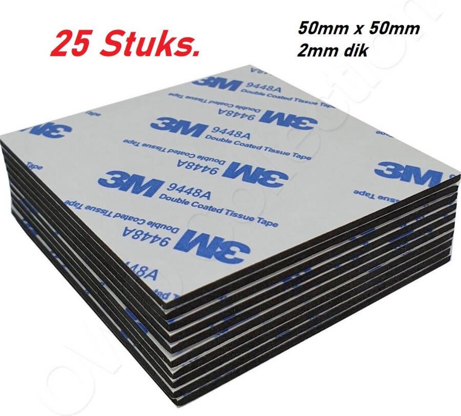 3M 25 stuks Vierkant Dubbelzijdige Zelfklevende Tape Stickers Montage Hobby & Knutselen Foampad 50 x 50 mm