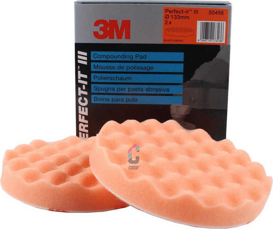 3M 50456 Perfect-It III Gewafelde Polijstschijf 13 m Oranje Hard 2 stuks