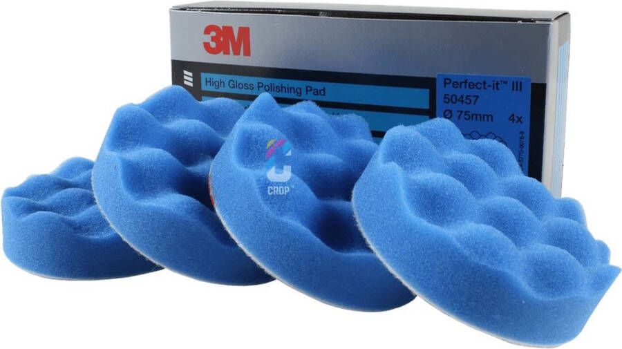 3M 50457 Perfect-It III Ultrafina Gewafelde Polijstschijf 75mm Blauw 4 stuks