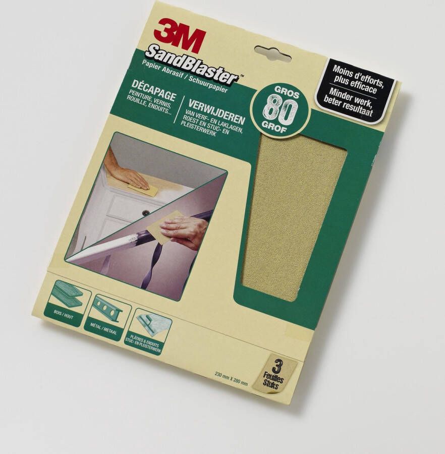 3M 60374 Sandblaster Schuurpapier Groen k80 3 st
