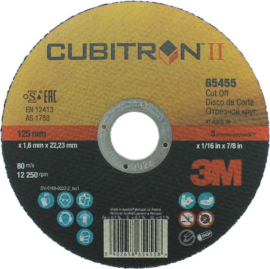 3M 65455 Cubitron II Slijpschijf 125mm x 1 6mm per stuk