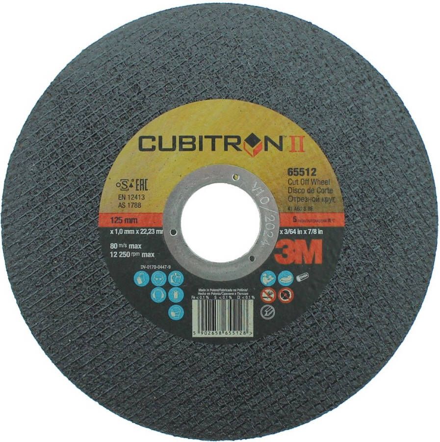 3M 65512 Cubitron II Slijpschijf 125mm x 1mm per stuk