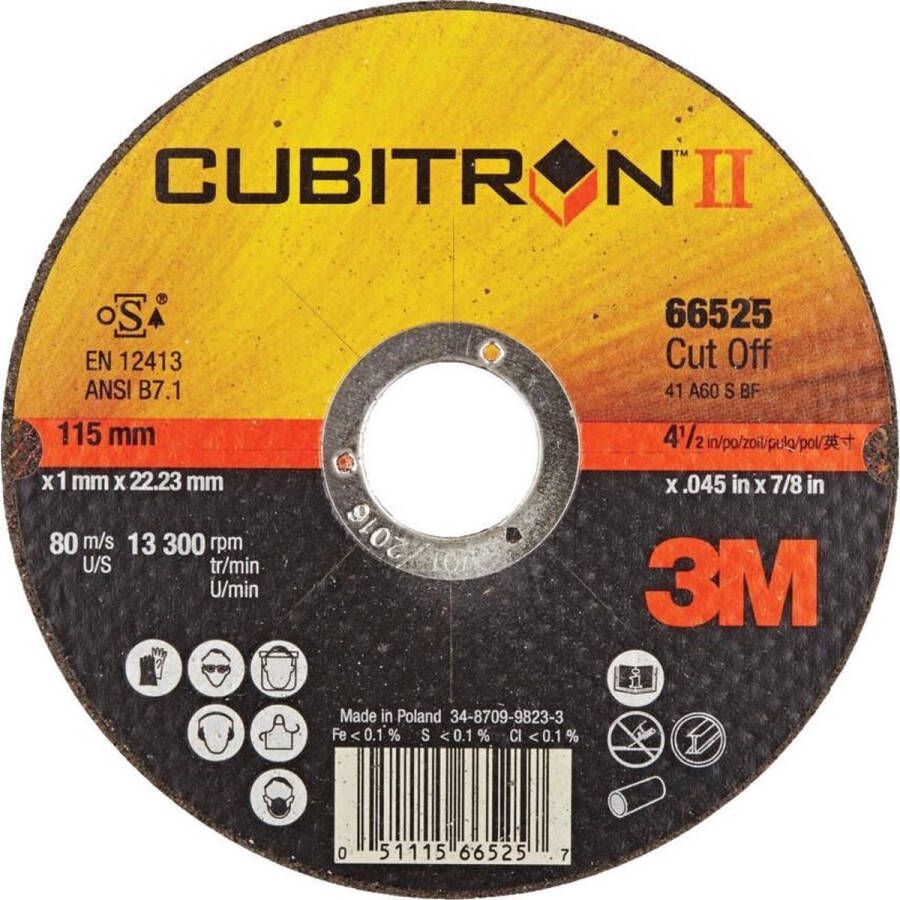 3M ™ Cubitron™ II doorslijpschijf T41 115 x 1 0 mm