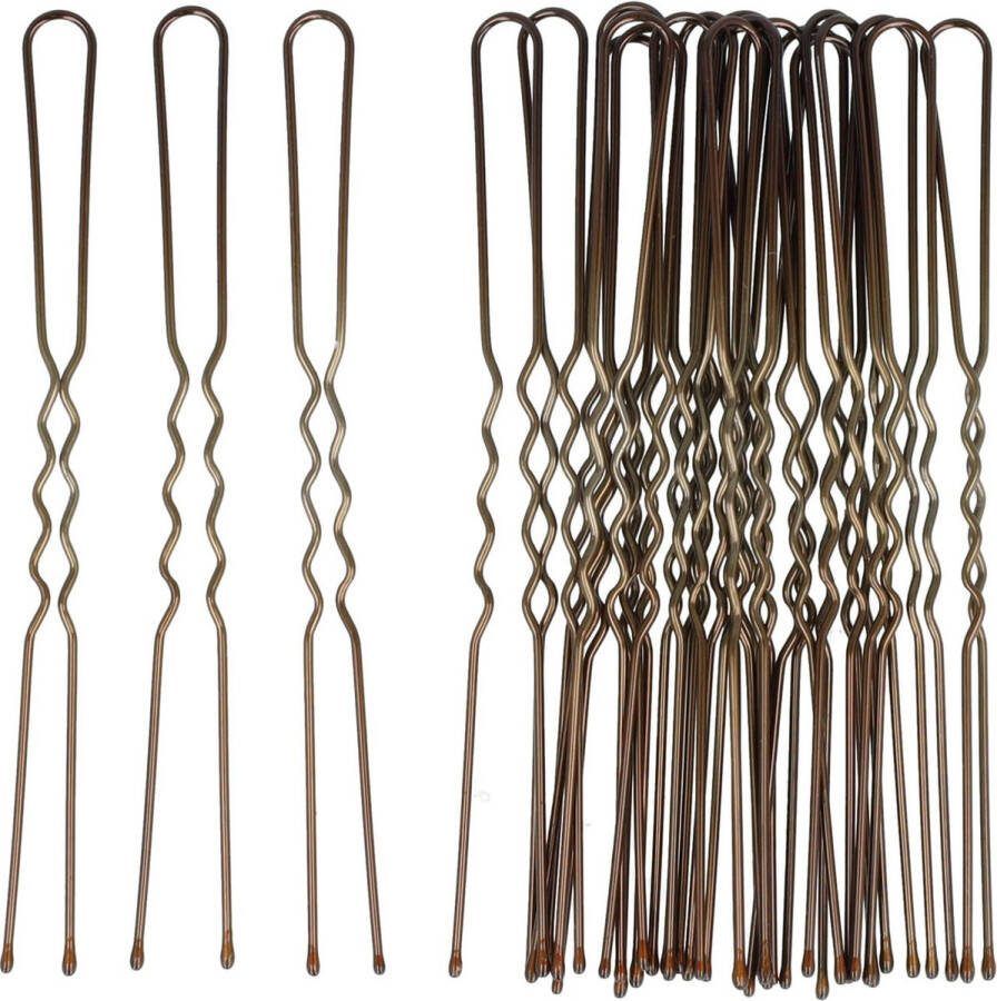 3ster Haarpinnen Haardotspelden Knot Bun Spelden Pinnen 24 Stuks 8cm Bruin