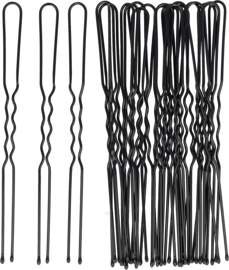 3ster Haarpinnen Haardotspelden Knot Bun Spelden Pinnen 24 Stuks 8cm Zwart