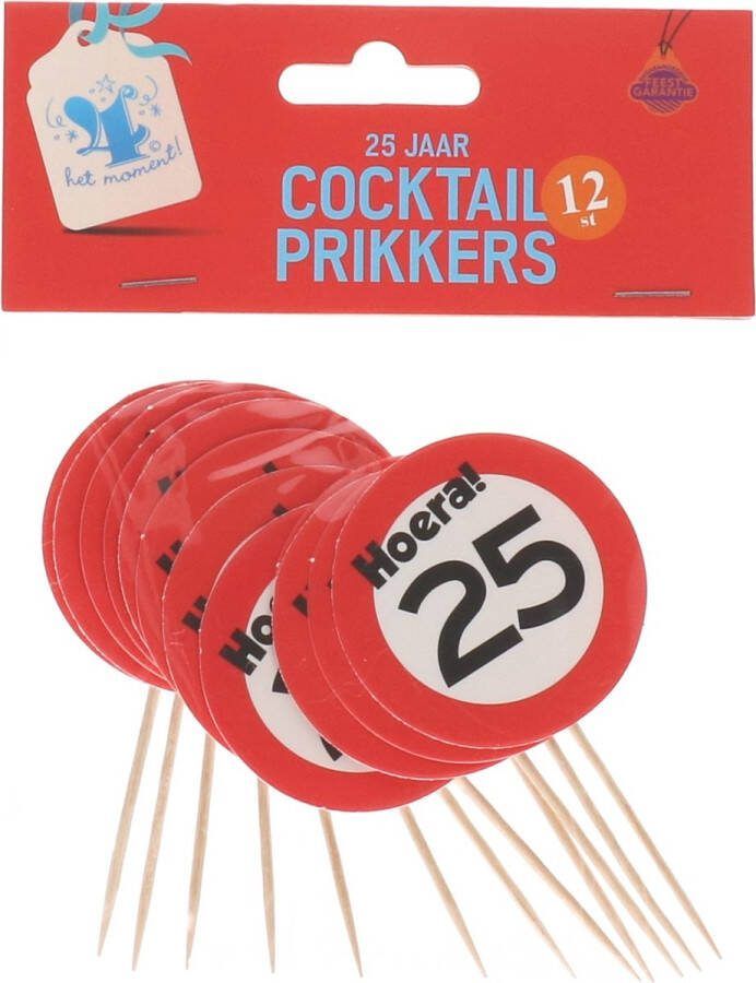 4 het moment Cocktailprikkers 25 jaar 12 stuks