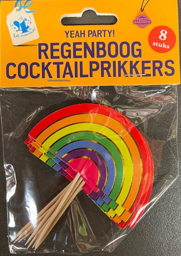 4 het moment Regenboog Cocktailprikkers 8 Stuks Pride
