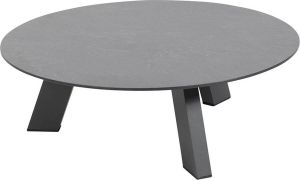 4 Seasons Outdoor 4SO Cosmic salontafel met hpl tafelblad slate antraciet 78 cm rond en 25 cm hoog