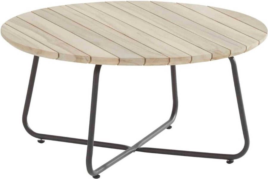 4 Seasons Outdoor 4so Axel Tafel Lounge Rond 73xh35cm Antraciet Teakhout