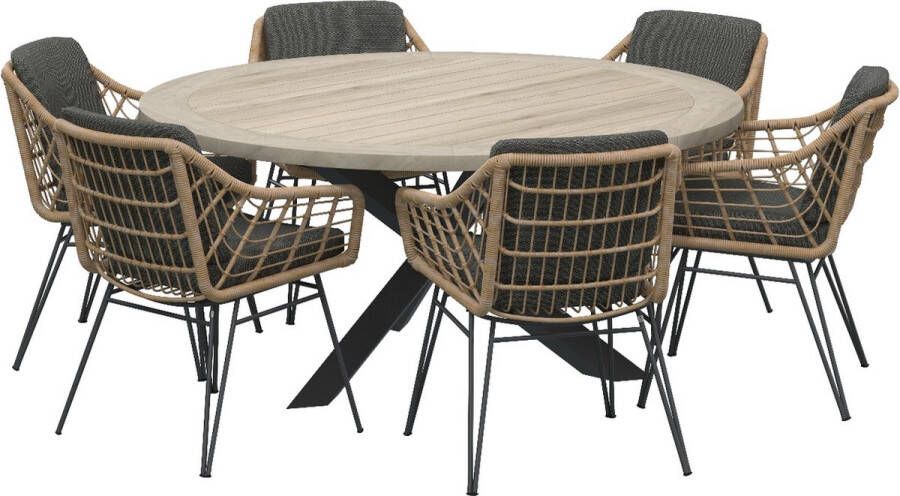 4 Seasons Outdoor 4 Seasons Cottage|Louvre 160 cm. rond tuinset 5 delig