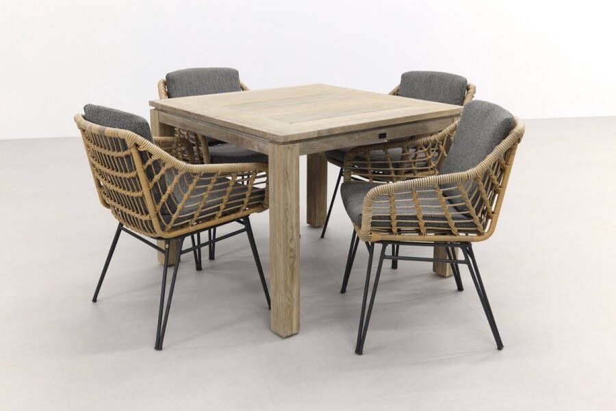 4 Seasons Outdoor 4 Seasons Cottage Rome grey 100 cm. tuinset 5-delig