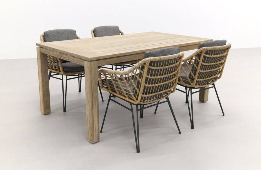 4 Seasons Outdoor 4 Seasons Cottage allure Rome Grey 170 Cm. Tuinset 5-delig
