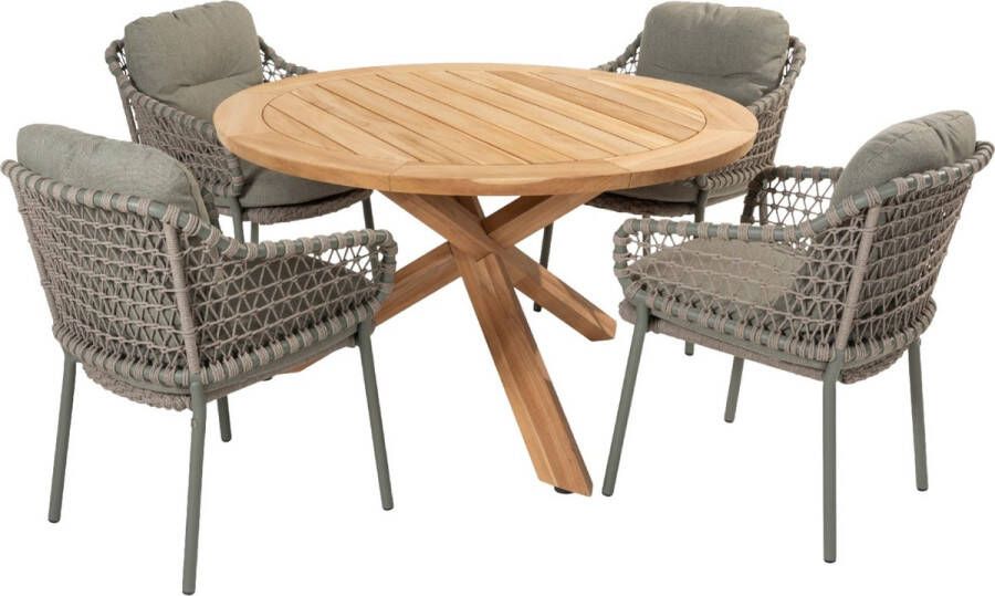 4 Seasons Outdoor 4 Seasons Jura|Prado ronde tuinset Ø130 cm. stapelbaar