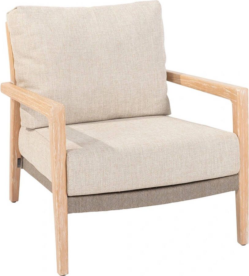 4 Seasons Outdoor 4SO Julia lounge stoel brushed teak incl. 2 kussens 4SO