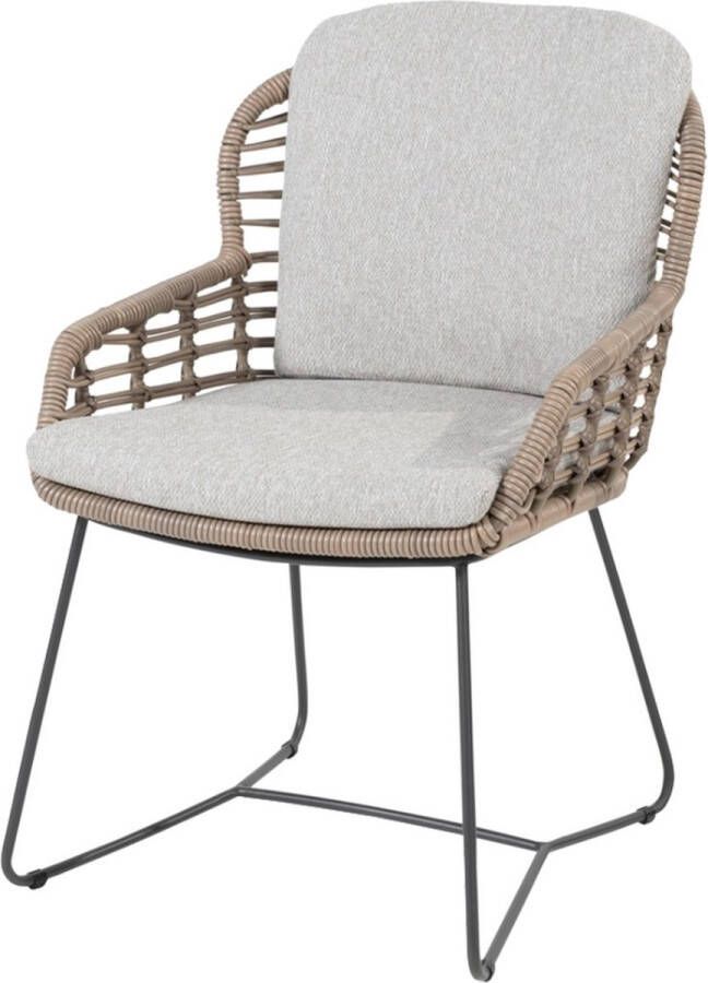 4 Seasons Outdoor 4SO Lugano dining stoel pure incl. 2 kussens