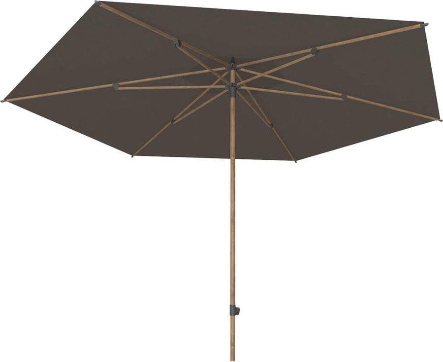 4 Seasons Outdoor 4 Seasons Azzurro parasol Ø300 cm antraciet solefin houtlook frame